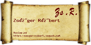 Zséger Róbert névjegykártya